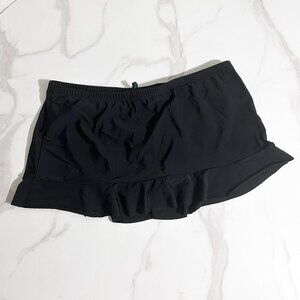 Black Ruffle Skirt Swimsuit Bottoms